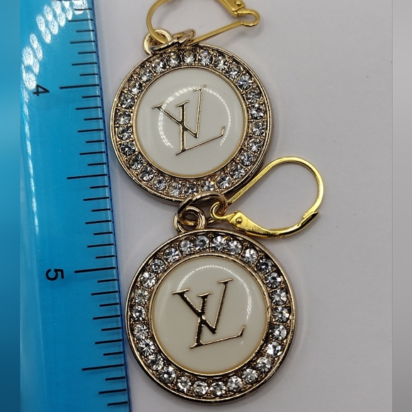 Louis Vuitton Zipper Pull Charms (2) 23mm  Plus (2) Gold over .925 Leverbacks - Picture 5 of 8